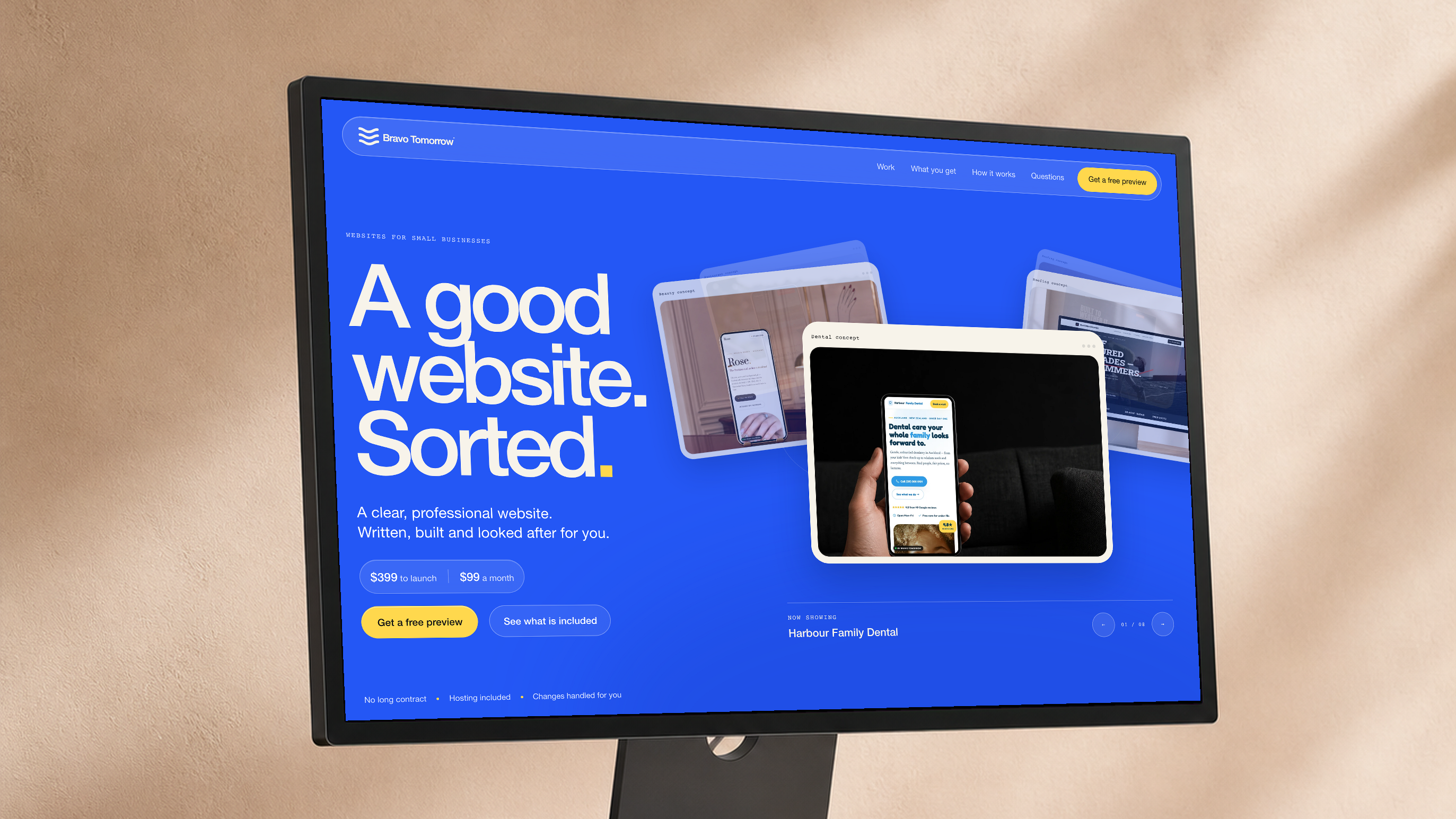 Bravo Tomorrow website on a studio monitor