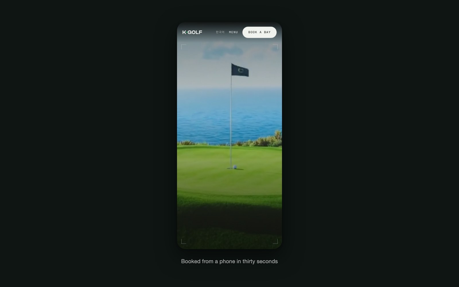 The K Golf booking flow on a phone, the step a customer actually drives