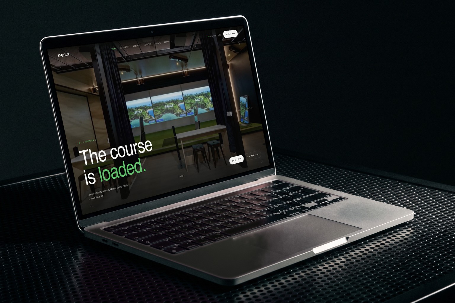 K Golf site with its custom booking system